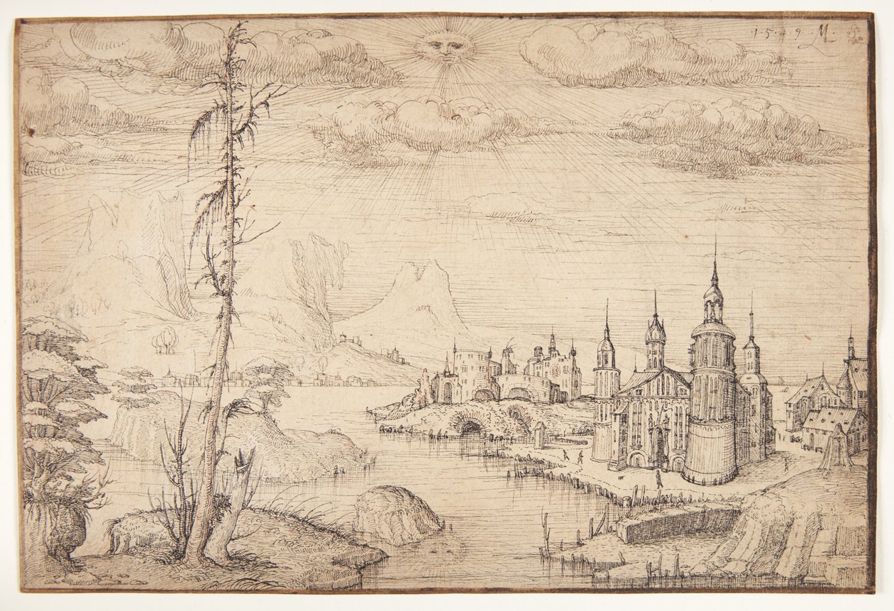 Landschaft mit einer Stadt von Melchior Lorck