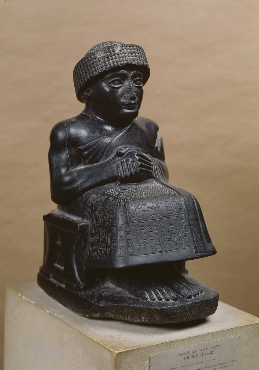 Gudea, Prinz von Lagash, Statue gewidmet Ningizzada, Neo-Sumerisch, aus Telloh, antikes Girsu von Mesopotamian