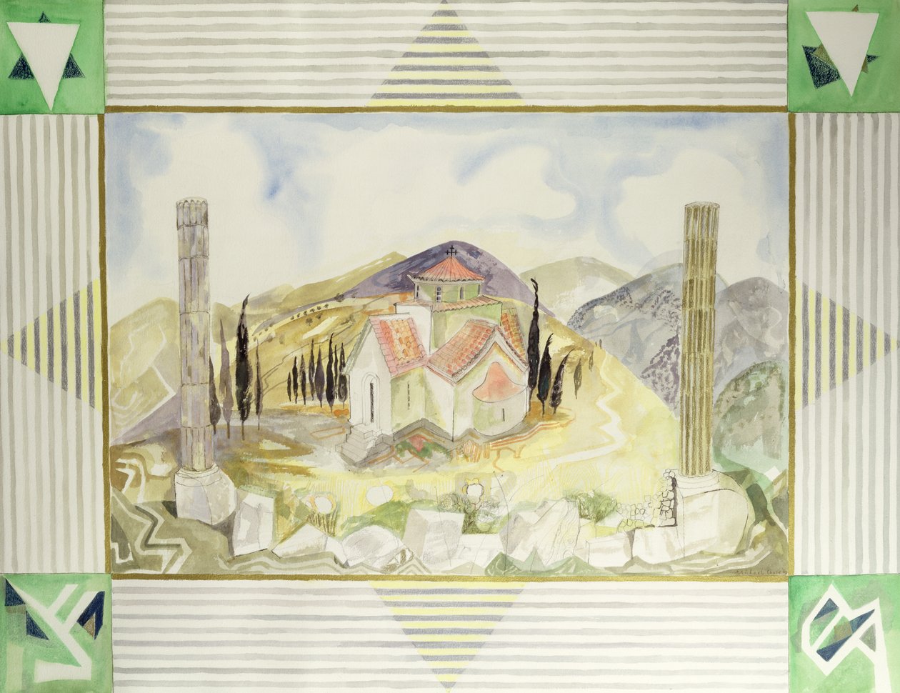 Tempel in Hosios Lukas Country aus der Serie Greek Experience, 1989 von Michael Chase