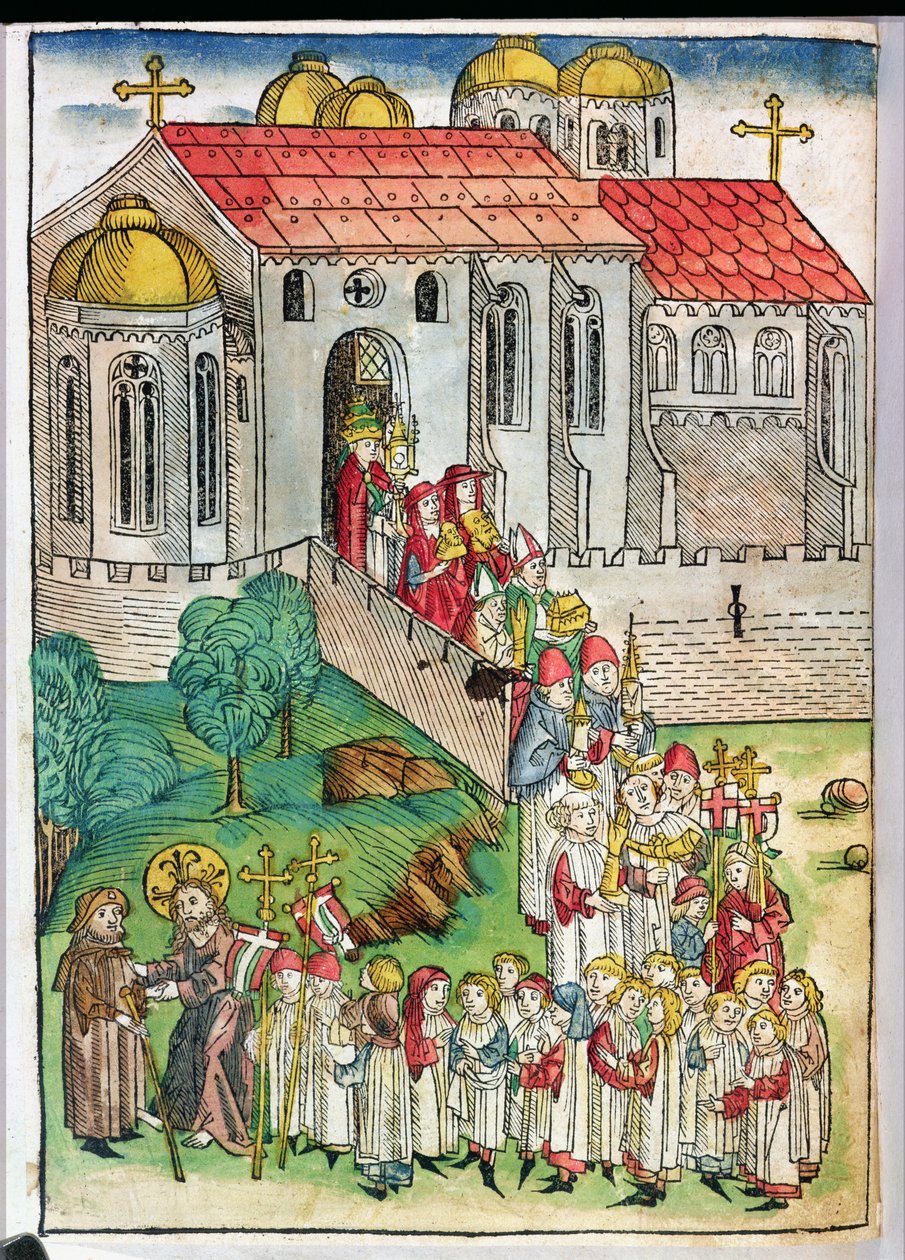 Pilger von Santiago de Compostela und Prozession, 1491 von Michael Wolgemut