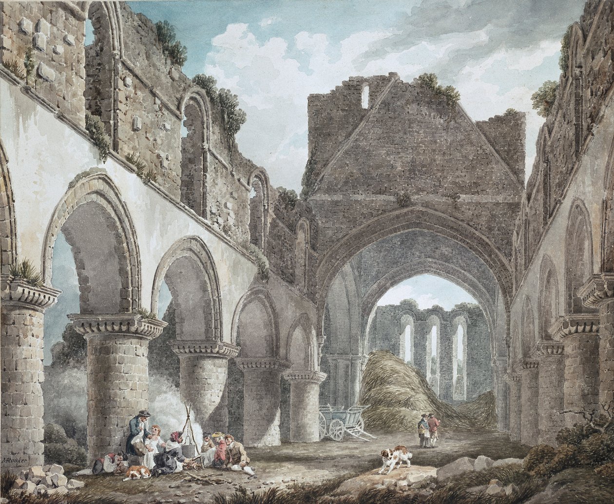 Buildwas Abbey, Shropshire, ca. 1760-1800 von Michael Angelo Rooker