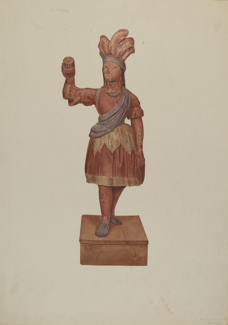 Zigarrenladen-Indianer, ca. 1939 von Michael Riccitelli