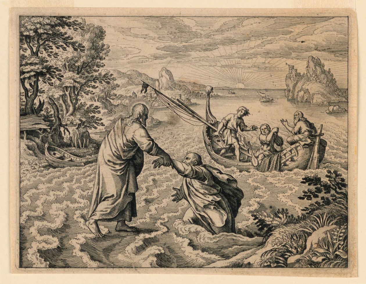 Christus geht auf dem Meer von Michel Lasne