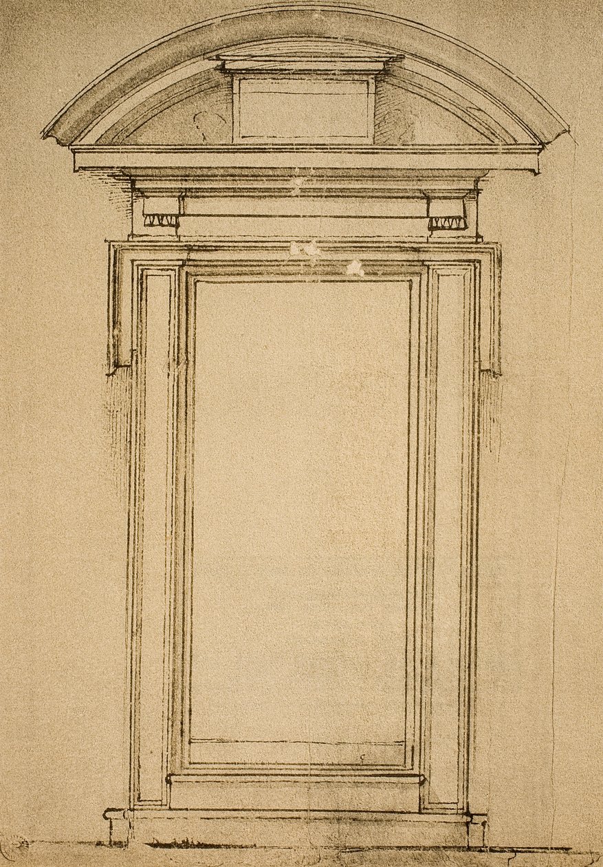 Architektonische Studie einer Tür von Michelangelo Buonarroti