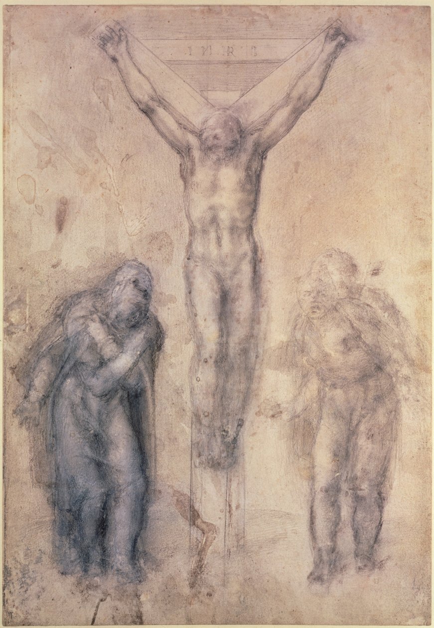 Inv.1895-9-15-509 Recto W.81 Studie für eine Kreuzigung von Michelangelo Buonarroti