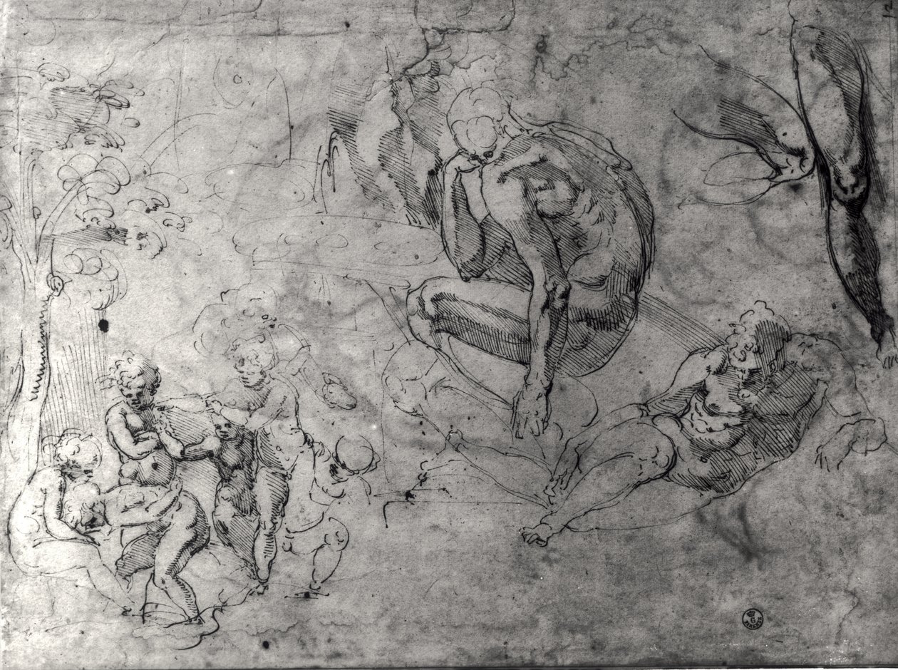 Studien für Figuren von Michelangelo Buonarroti