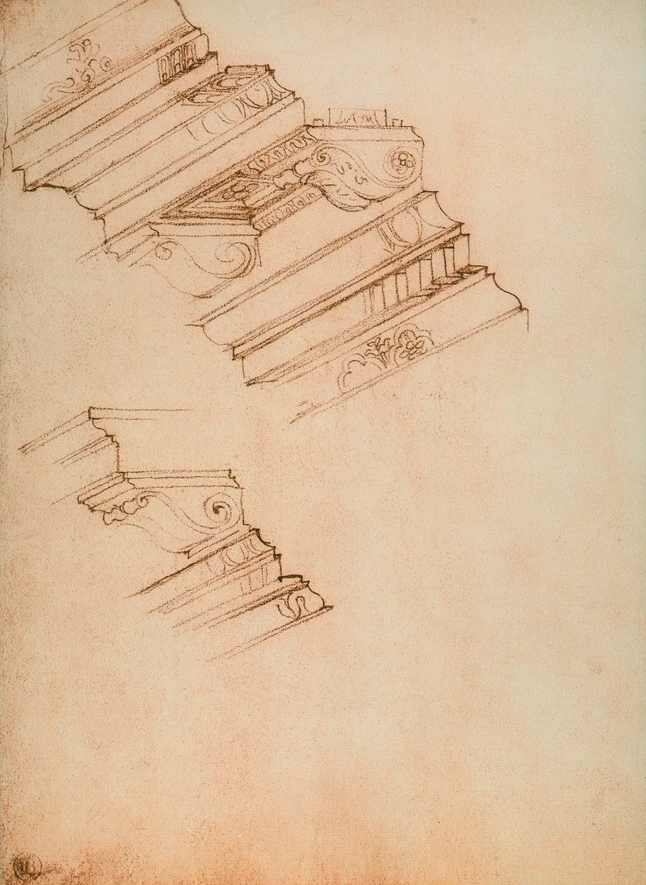 Studie für zwei Gesimse von Michelangelo Buonarroti