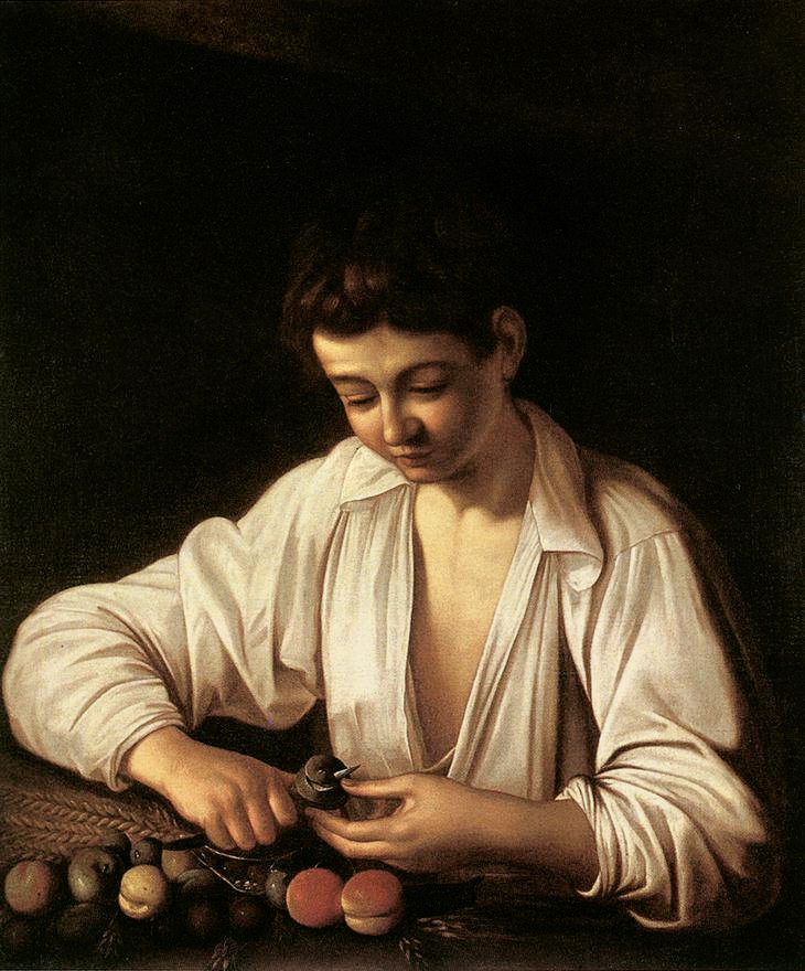 Ein Junge, der Obst schält von Michelangelo Merisi Caravaggio