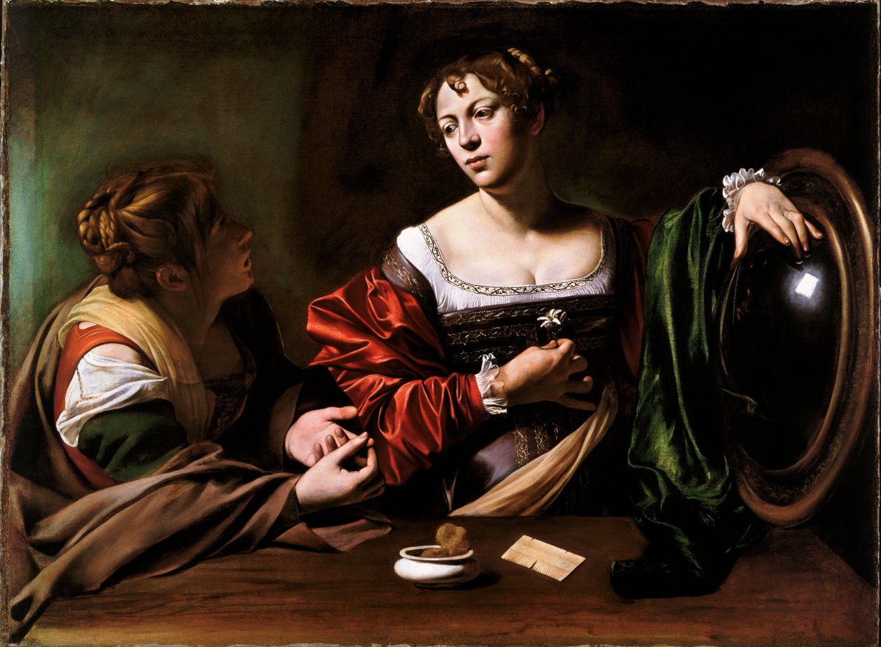 Martha und Maria Magdalena von Michelangelo Merisi Caravaggio