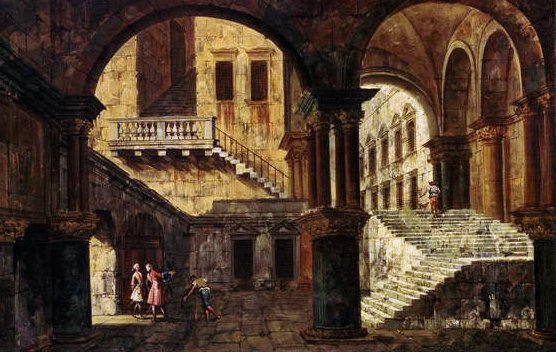 Treppe in einem Palast von Michele Marieschi