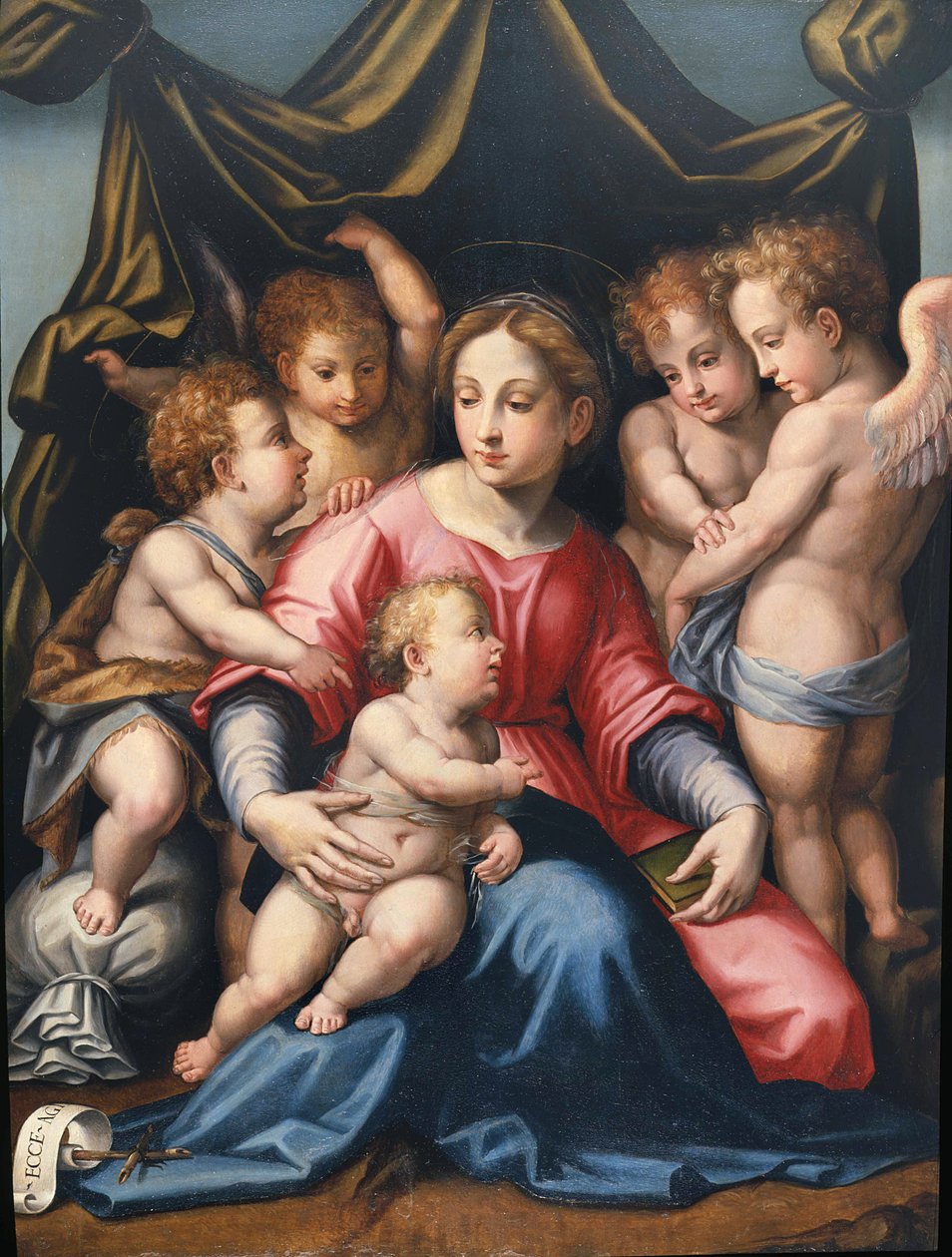 Madonna mit Kind, Johannes dem Täufer und Engeln von Michele di Ridolfo Tosini