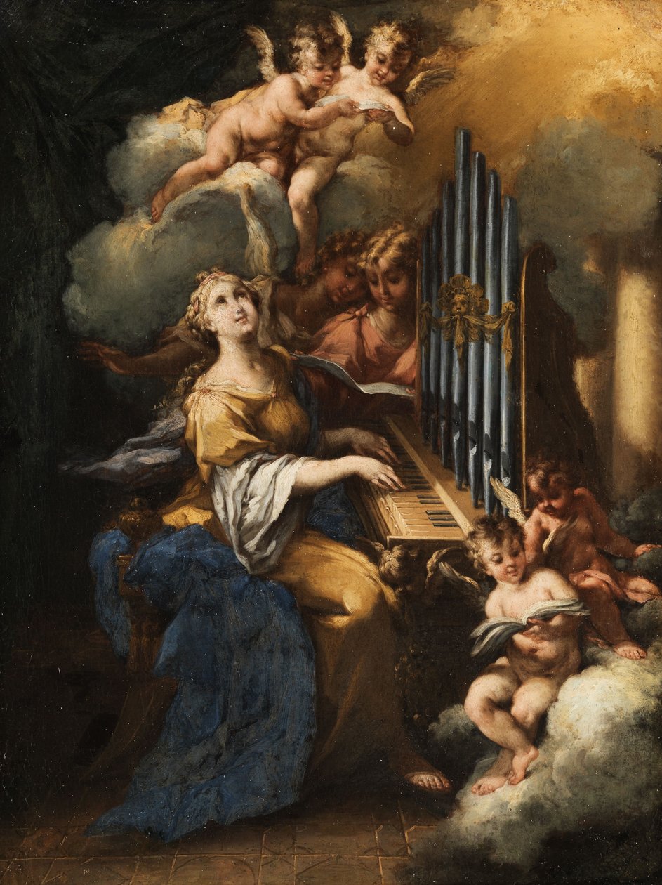 Hl. Cäcilie an der Orgel von Michele da Parma