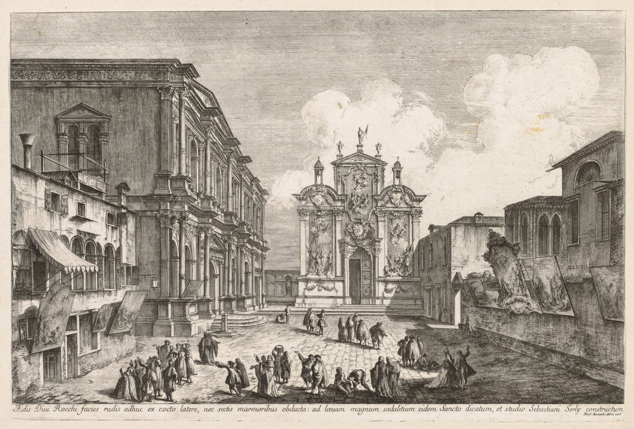 Ansichten von Venedig: Campo S. Rocco, 1741 von Michele Marieschi