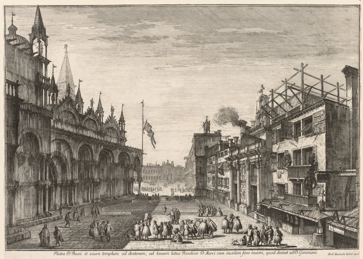 Ansichten von Venedig: Piazzetta S. Basso, 1741 von Michele Marieschi