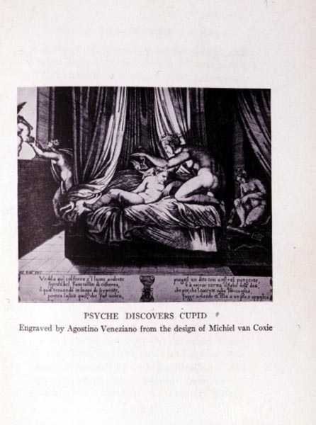 Psyche entdeckt Amor, graviert von Agostino Veneziano (1490-1540) von Michiel I after Coxie or Coxcie
