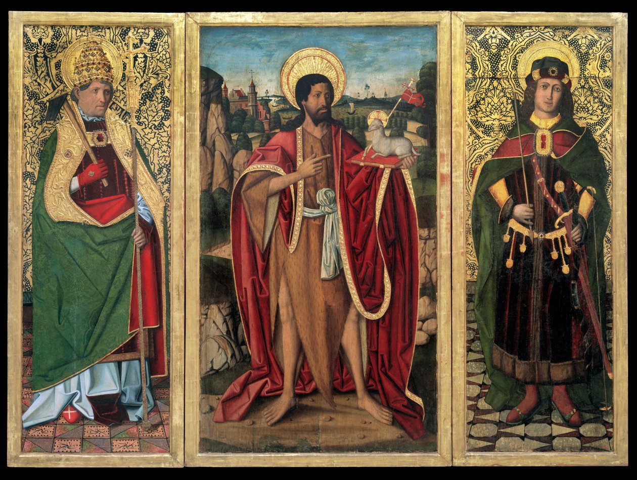 Heiliger Johannes der Täufer, Heiliger Fabian und Heiliger Sebastian von Miguel Ximénez