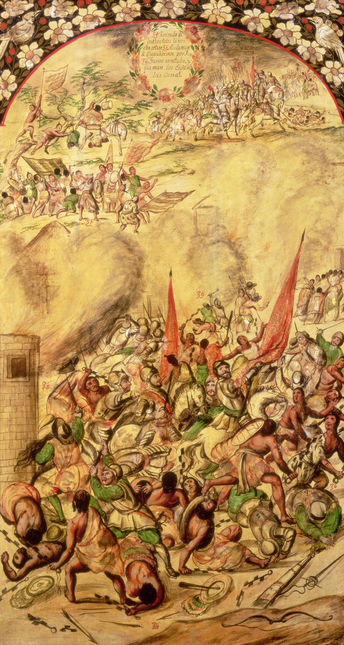 Eroberung von Mexiko: Der Rückzug der Spanier, 1. Juli 1520 von Miguel and Juan Gonzalez