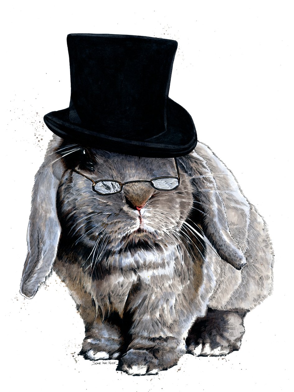 Humbug Hase auf Weiß, 2020 von Mike Davis