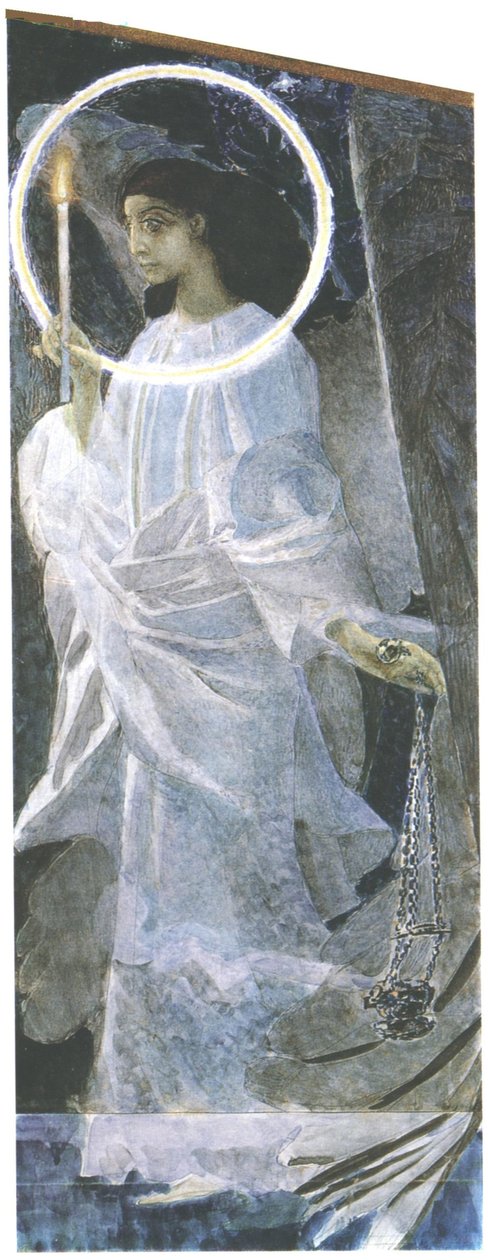 Engel mit einer Kerze, 1887 von Mikhail Aleksandrovich Vrubel