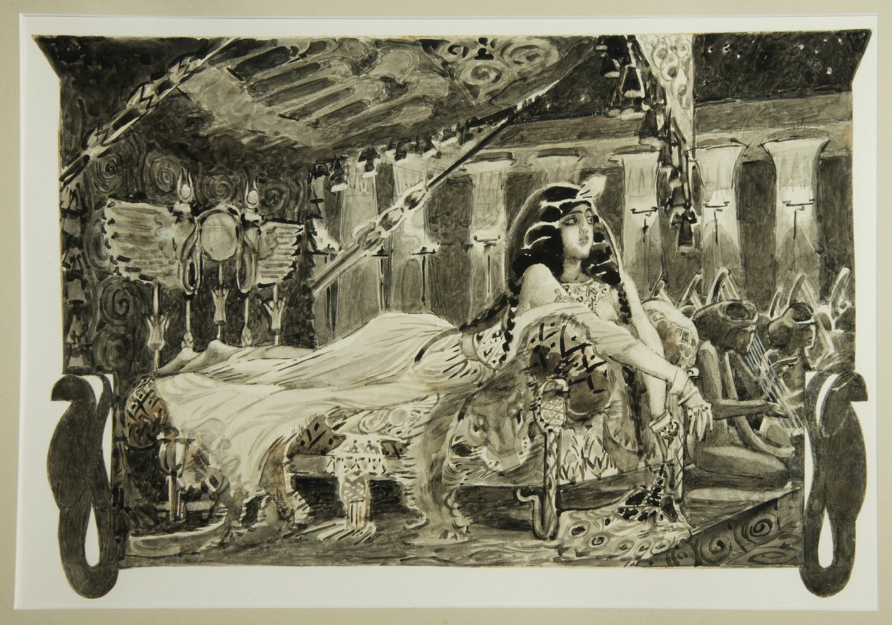 Kleopatra auf dem Bett, 1899 von Mikhail Aleksandrovich Vrubel