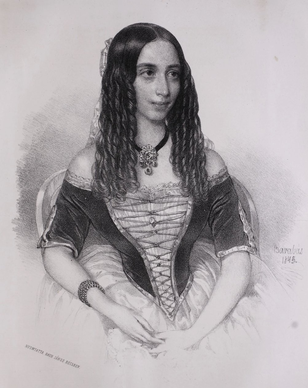 Porträt von Emília Lemouton (Barabás Miklós, 1845) von Miklós Barabás