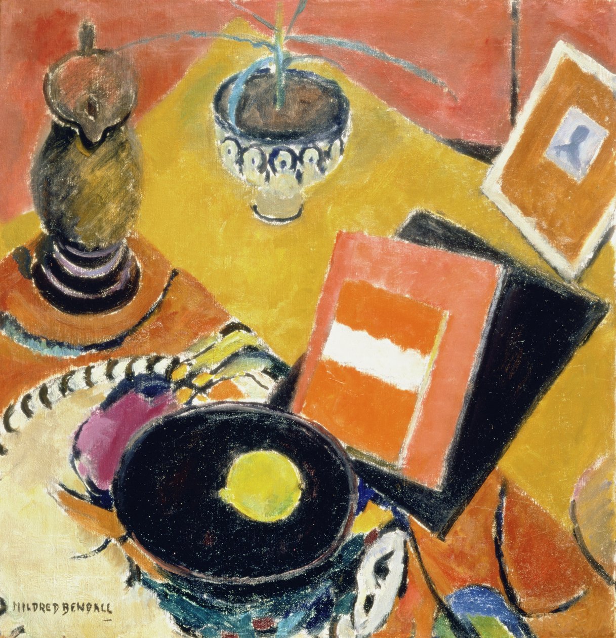 Zitrone, Krüge und Bücher von Mildred Bendall