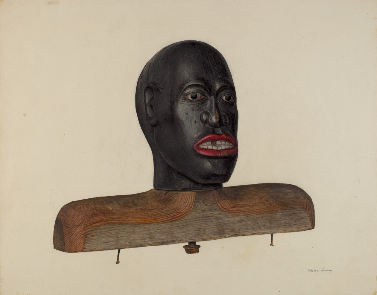 Kopf einer schwarzen Person, ca. 1940 von Mina Lowry