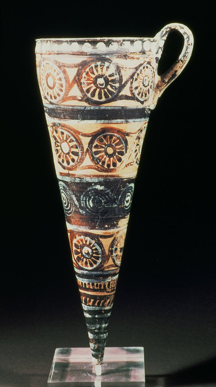 Konisches Rhyton, entfernt von Akrotiri auf der Insel Thera (Santorini) in den südlichen Kykladen von Minoan