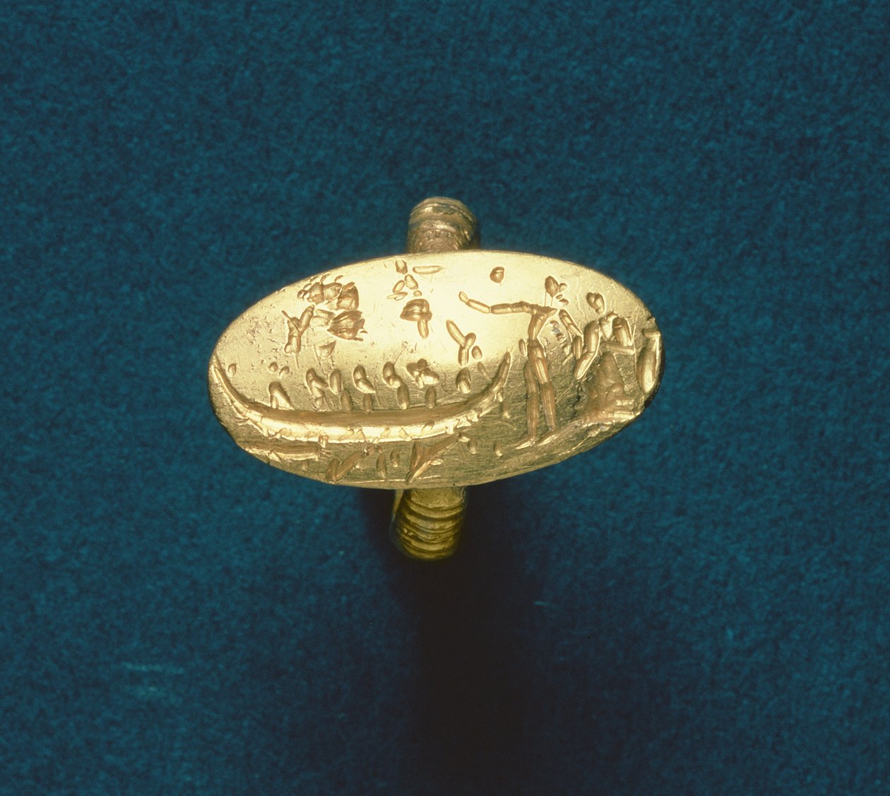 Siegelring, spätes Minoisch, ca. 1500 v. Chr. (Gold) von Minoan