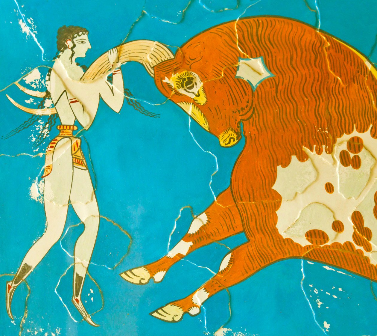 Toreador Fresko, Knossos, Kreta 1550-1450 v. Chr. von Minoan