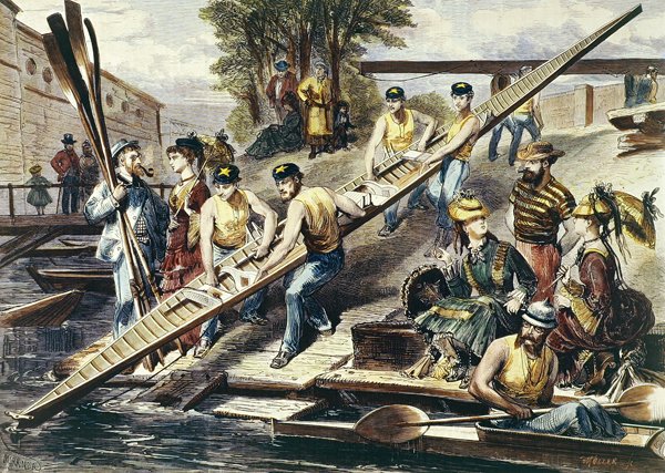Ein Boot zu Wasser lassen von Miranda Miranda