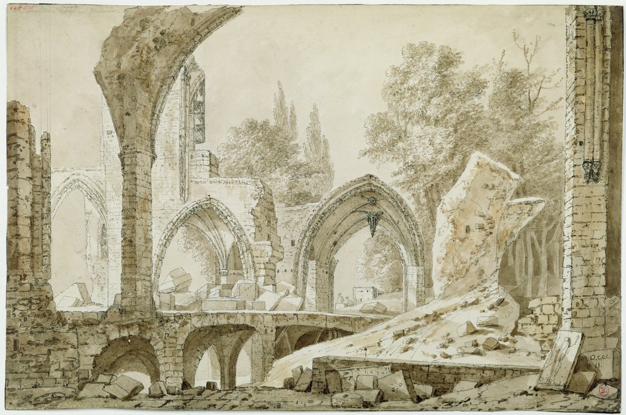 Innenansicht der Kirche Sainte-Geneviève in Ruinen, 1807 von Mme. Duchateau