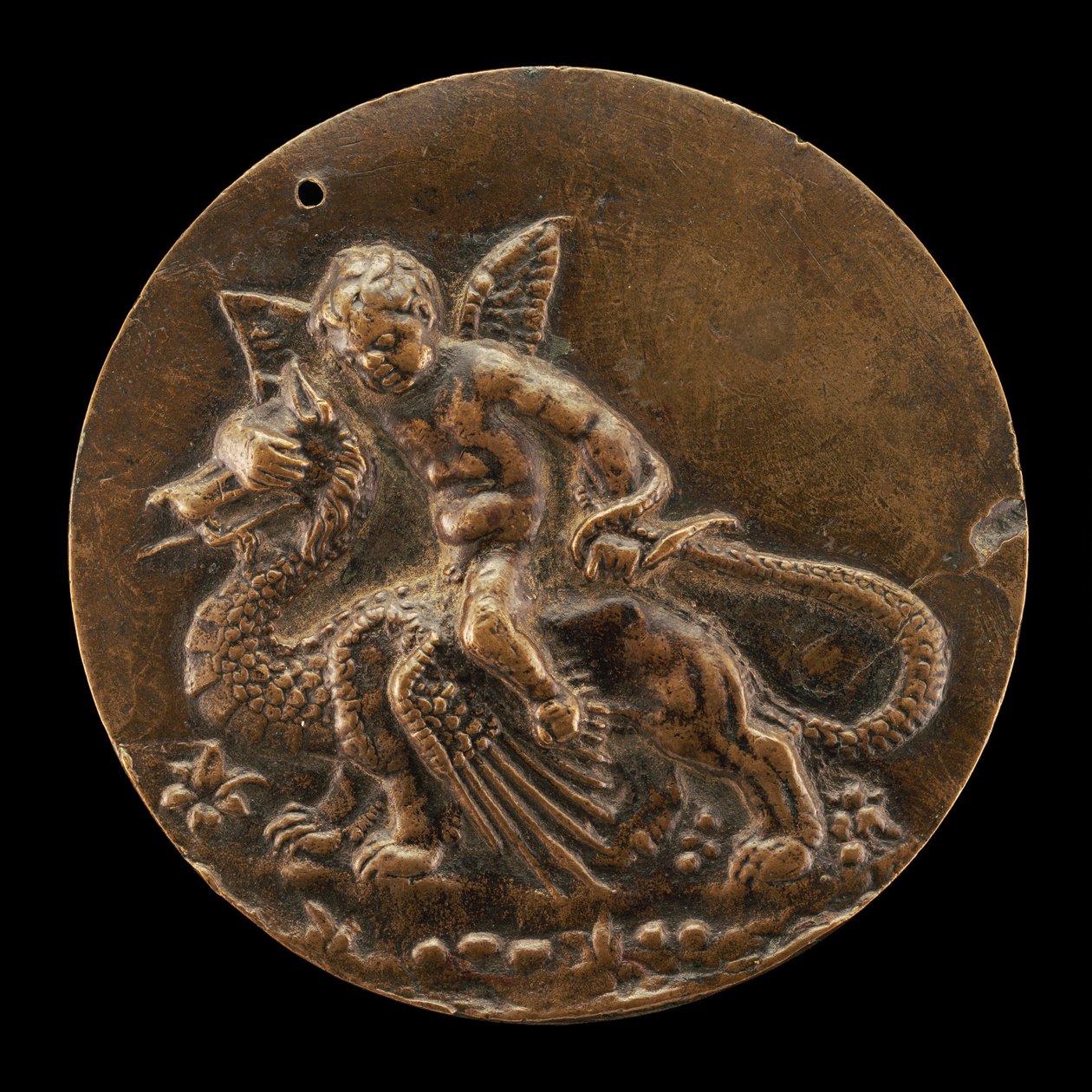 Amor reitet auf einem Drachen von Moderno