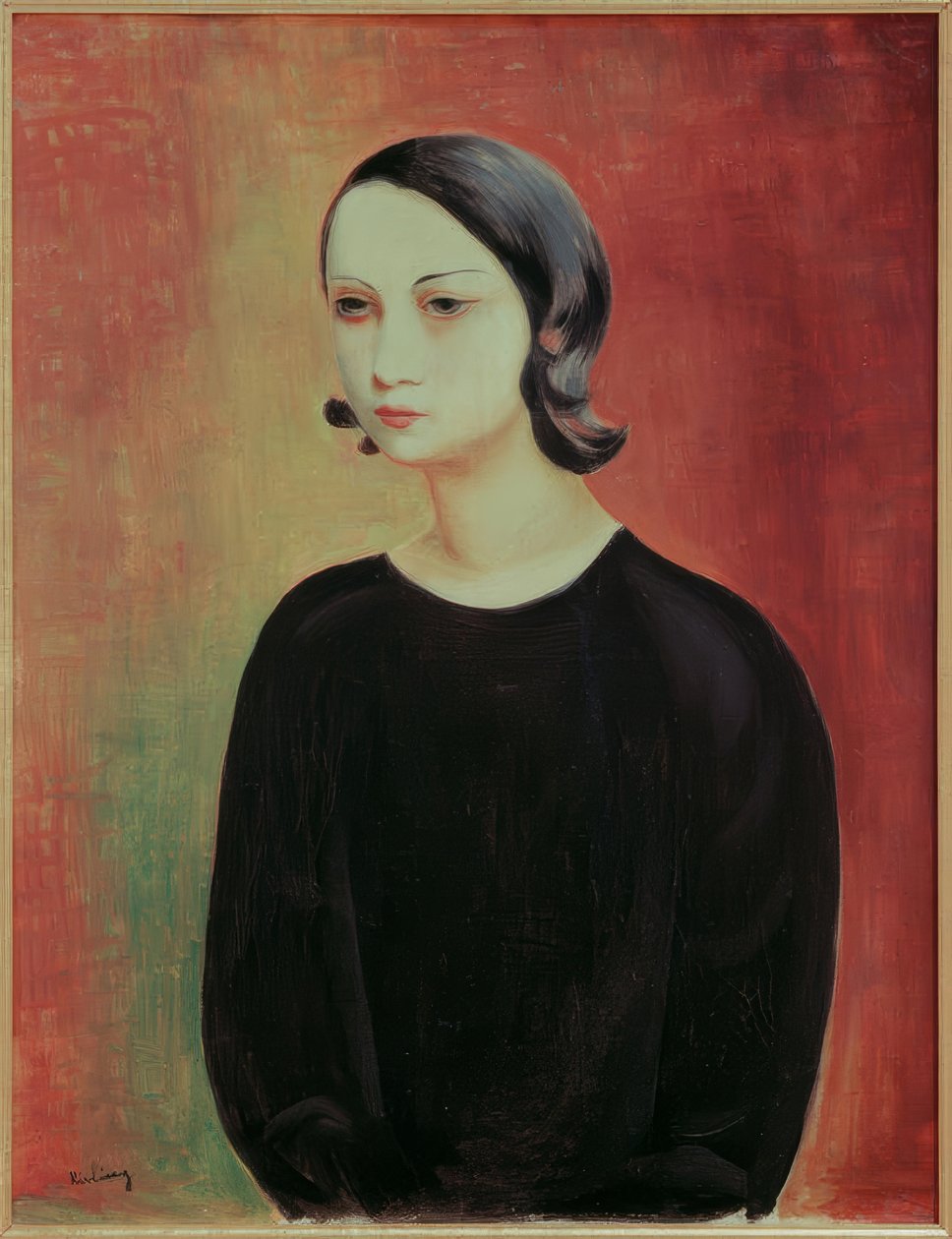 Mädchen in schwarzer Bluse von Moise Kisling
