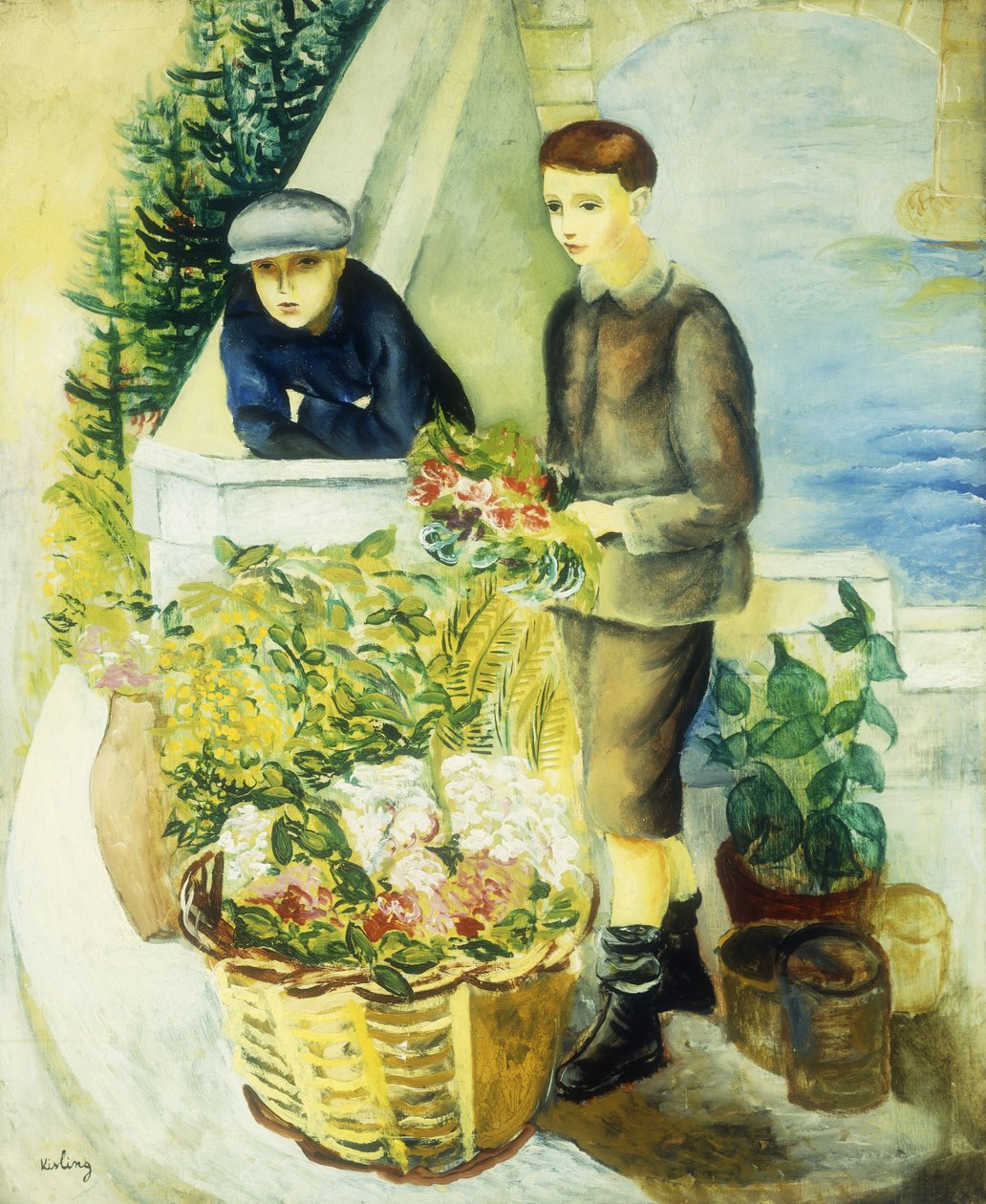 Blumenverkäufer von Moise Kisling
