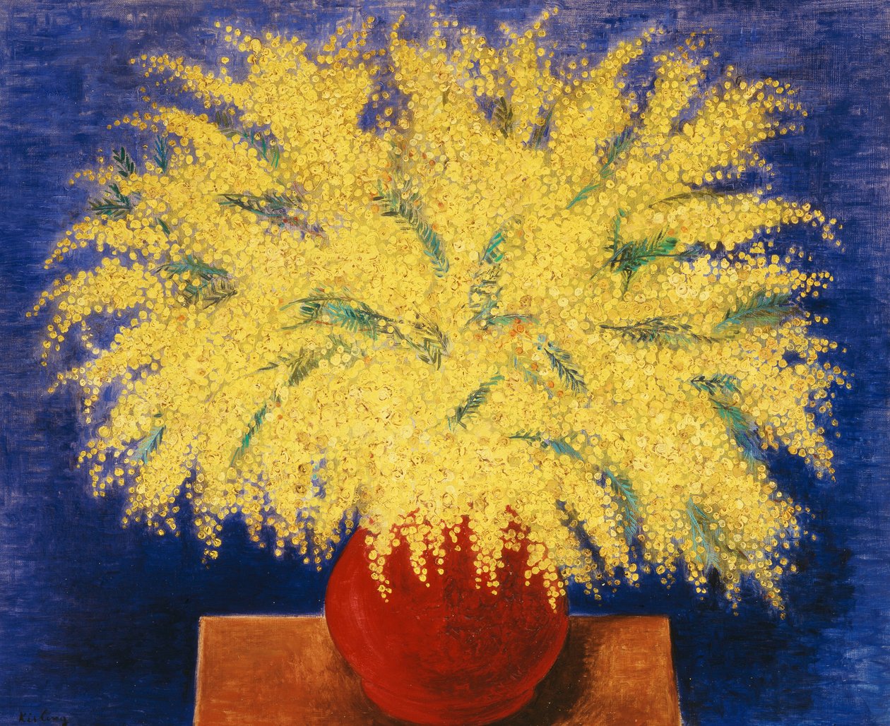 Vase mit Mimosen von Moise Kisling