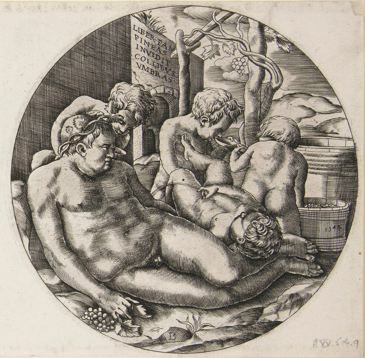 Bacchus und Putti von Monogrammist B