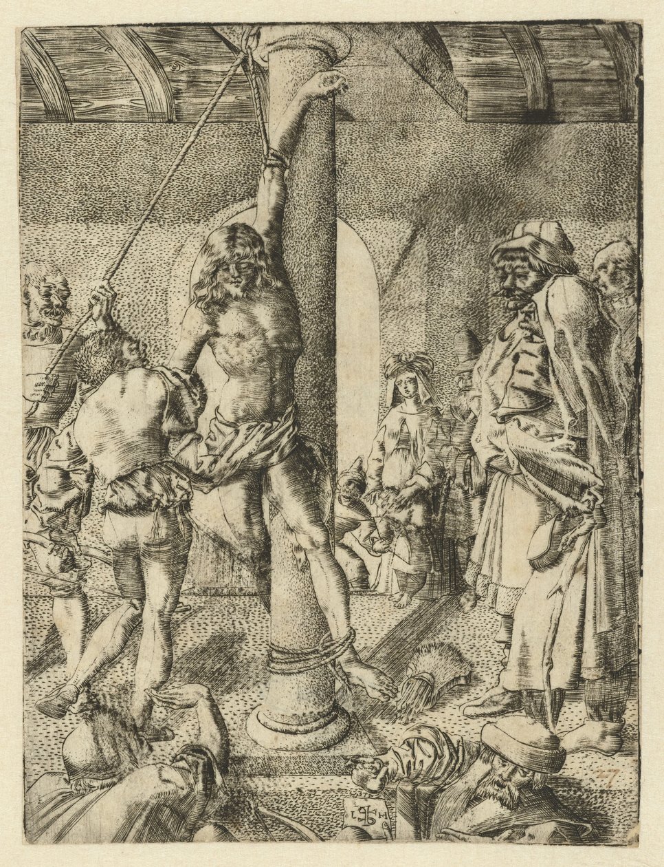 Martyrium des heiligen Sebastian von Monogrammist LH (Nederlanden)