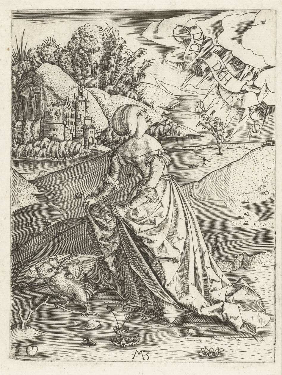 Die Frau mit der Eule von Monogrammist MZ