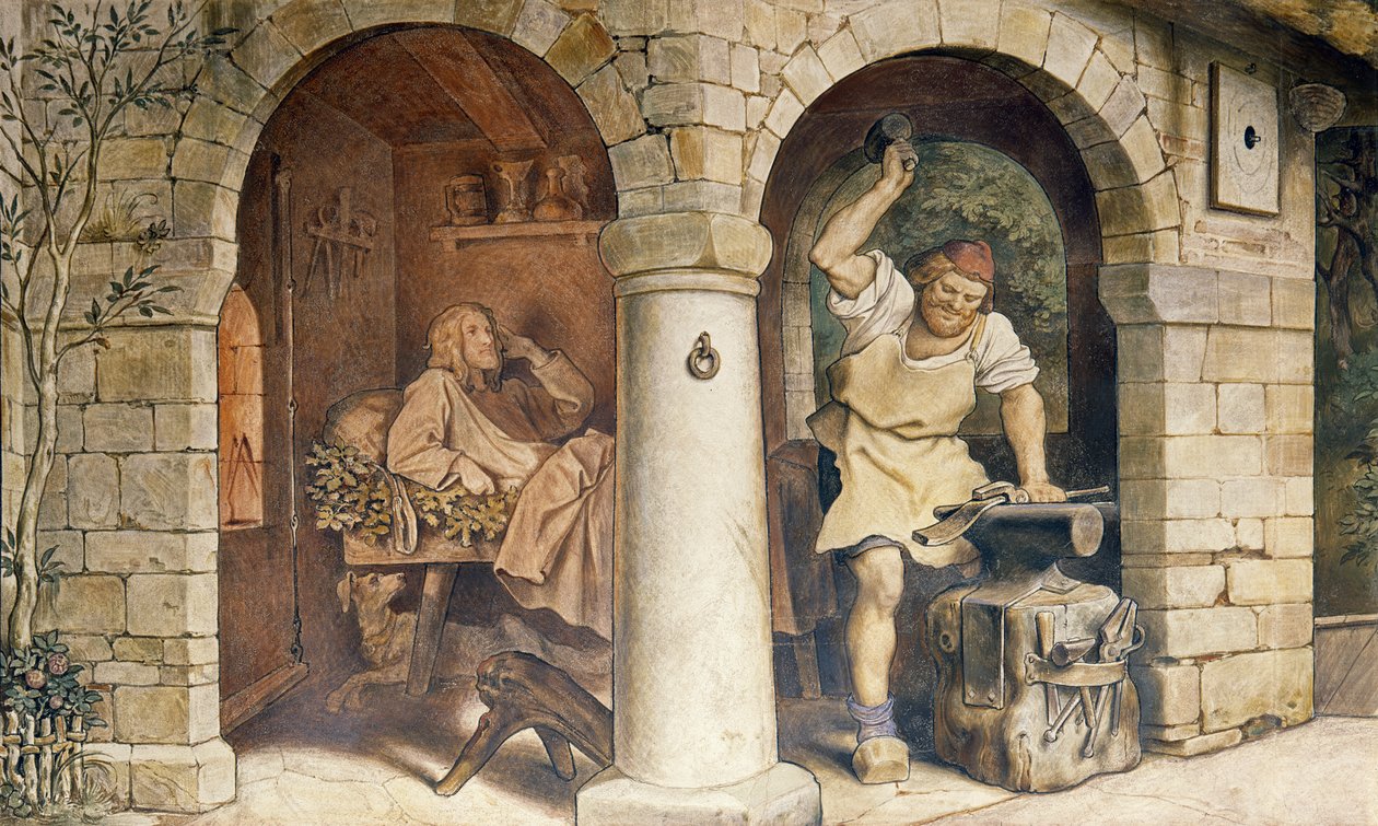 Der Schmied von Ruhla, ca. 1854 (Detail) von Moritz Ludwig von Schwind