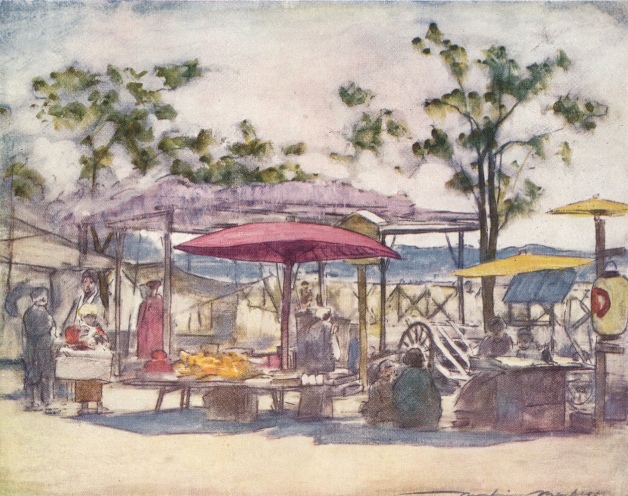 Der scharlachrote Regenschirm von Mortimer L Menpes