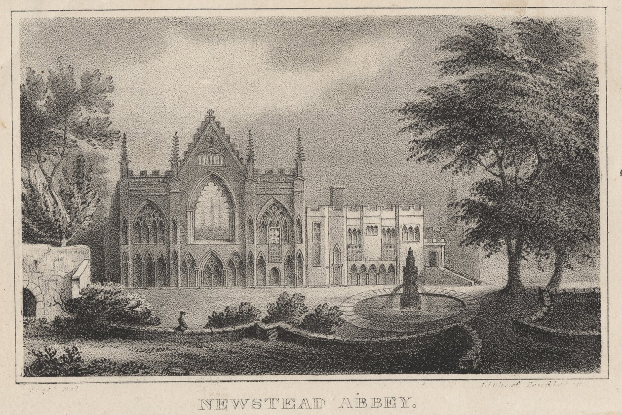 Newstead Abbey, aus The Atlantic Souvenir, 1828 von Moses Swett