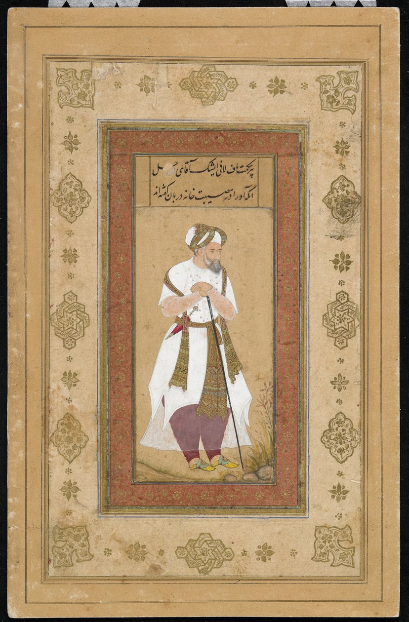Ein gealterter Höfling aus dem Salim-Album, Manuskriptfolio, ca. 1603 von Mughal School