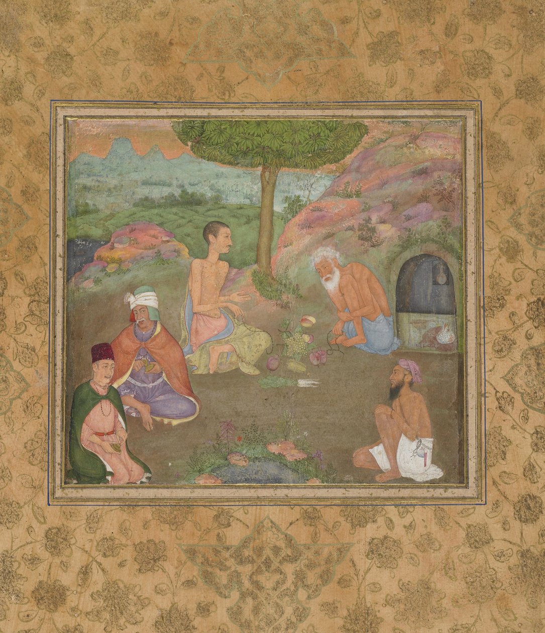 Fünf heilige Männer, abgelöstes Manuskriptfolio, ca. 1670 von Mughal School
