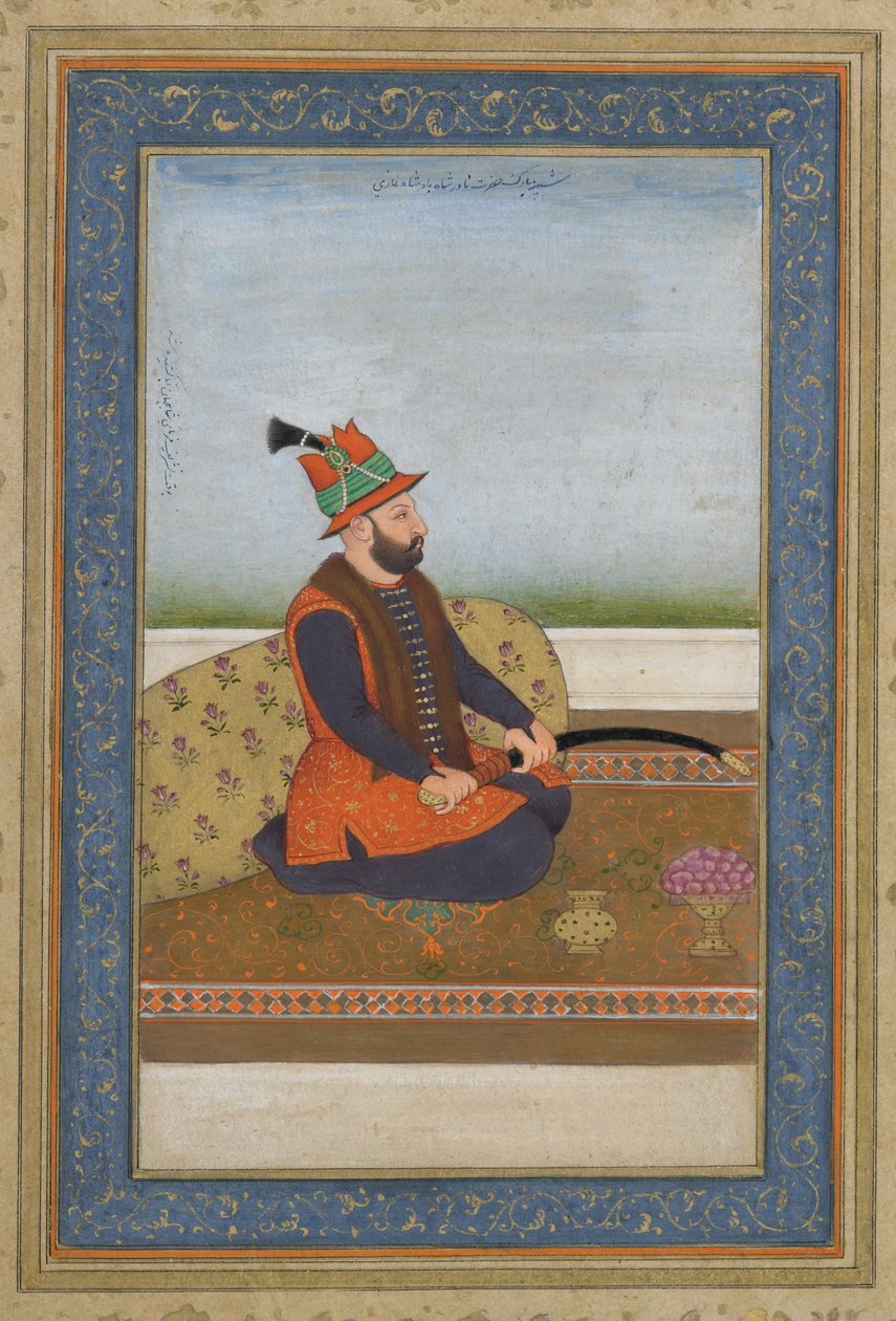 Nadir Shah von Iran, losgelöstes Albumfolio, ca. 1900 von Mughal School