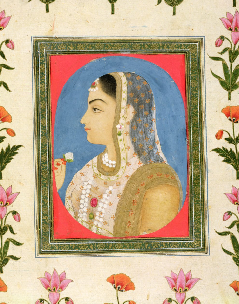 Porträt einer adligen Dame, aus dem Kleinen Clive-Album von Mughal School