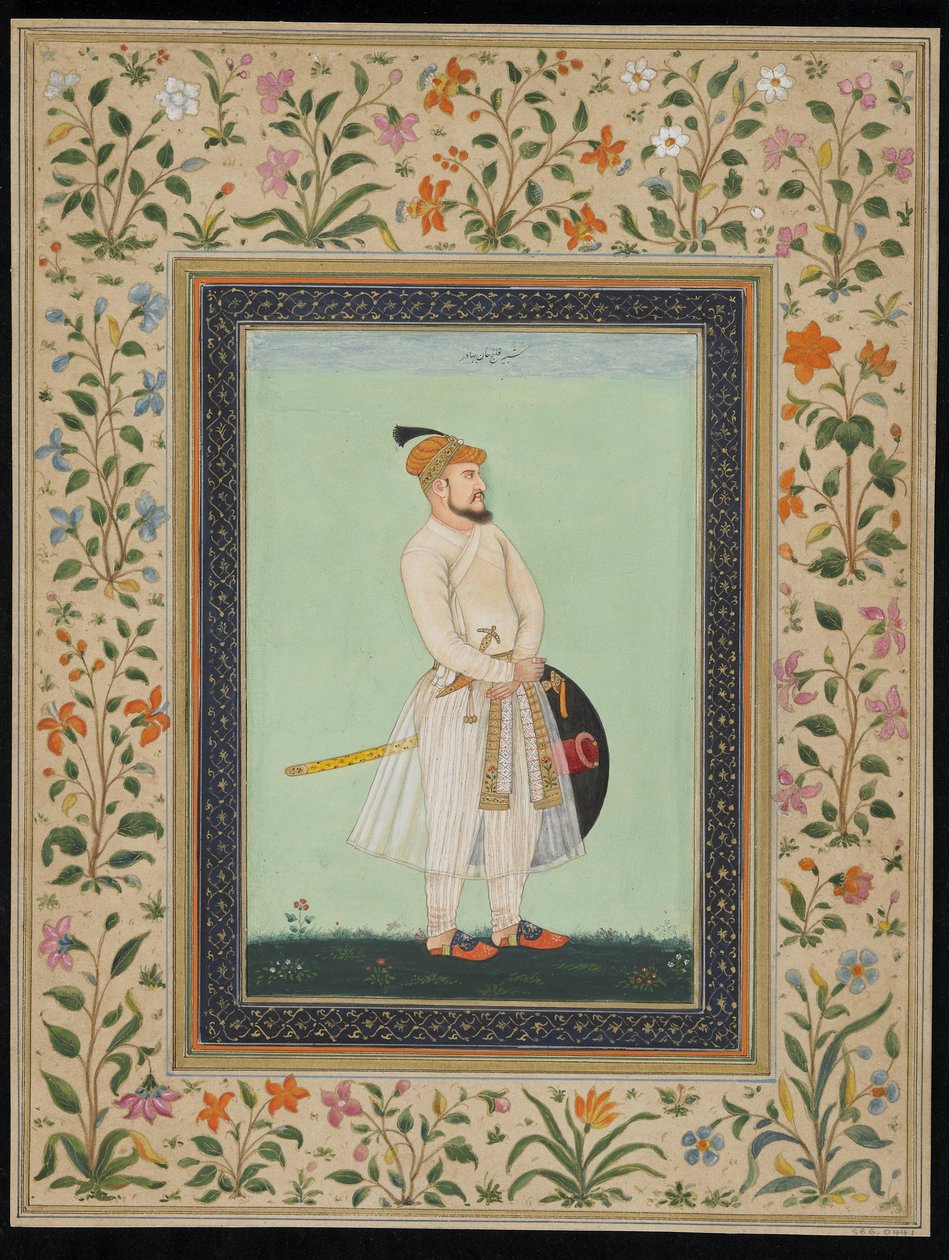 Qilich Khan, abgelöstes Albumblatt, ca. 1900 von Mughal School
