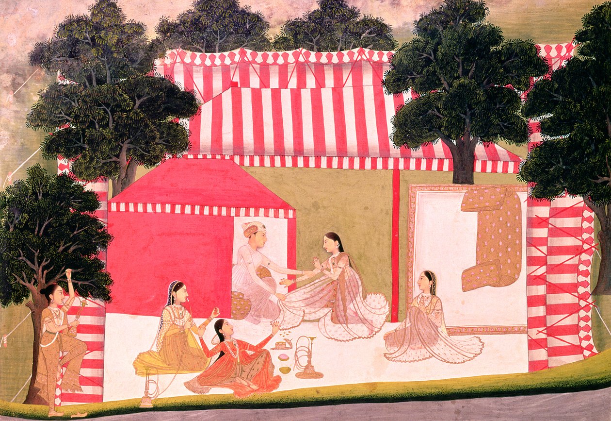 Ein Prinz und sein Harem von Mughal School