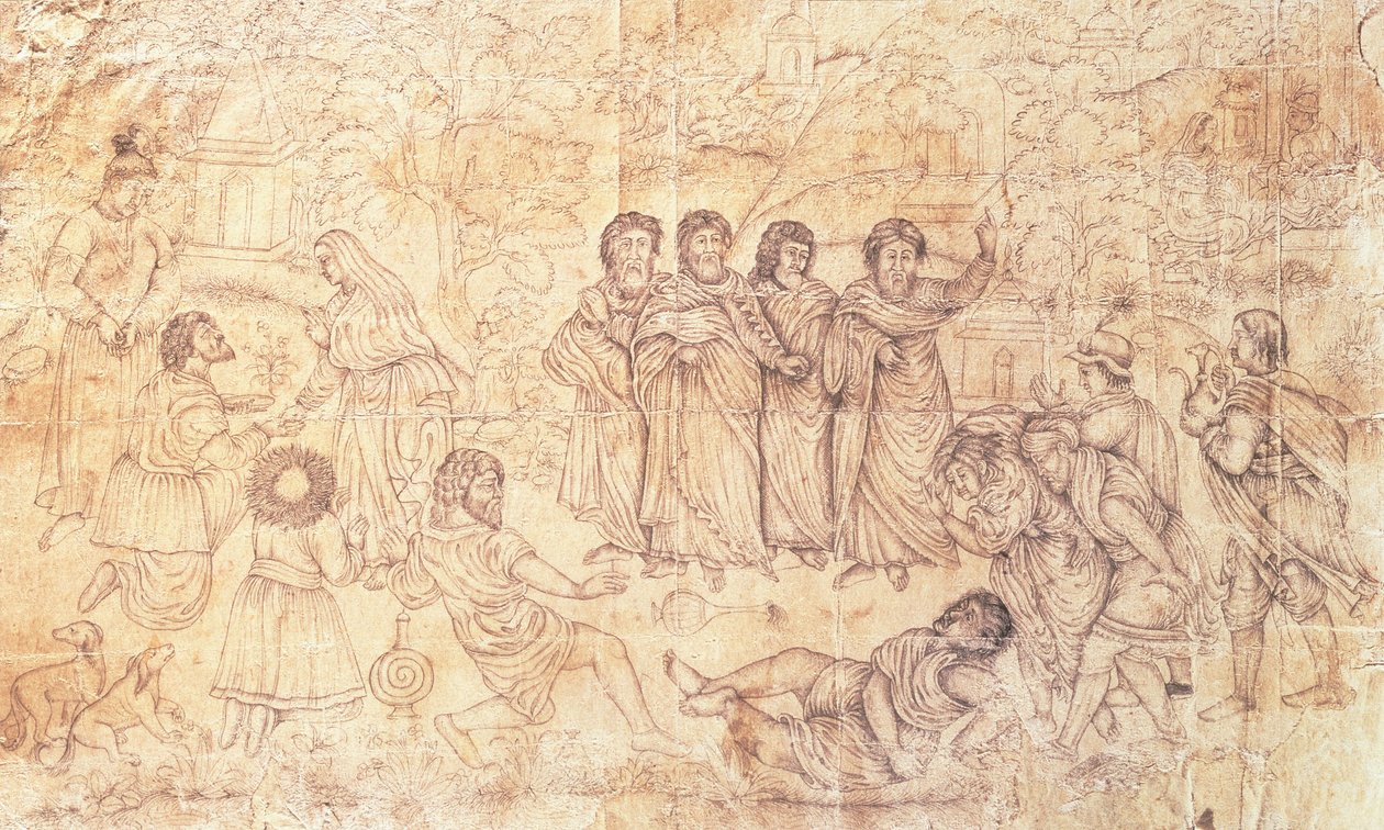 Der Tod des Ananias, ca. 1650-1680 von Mughal School