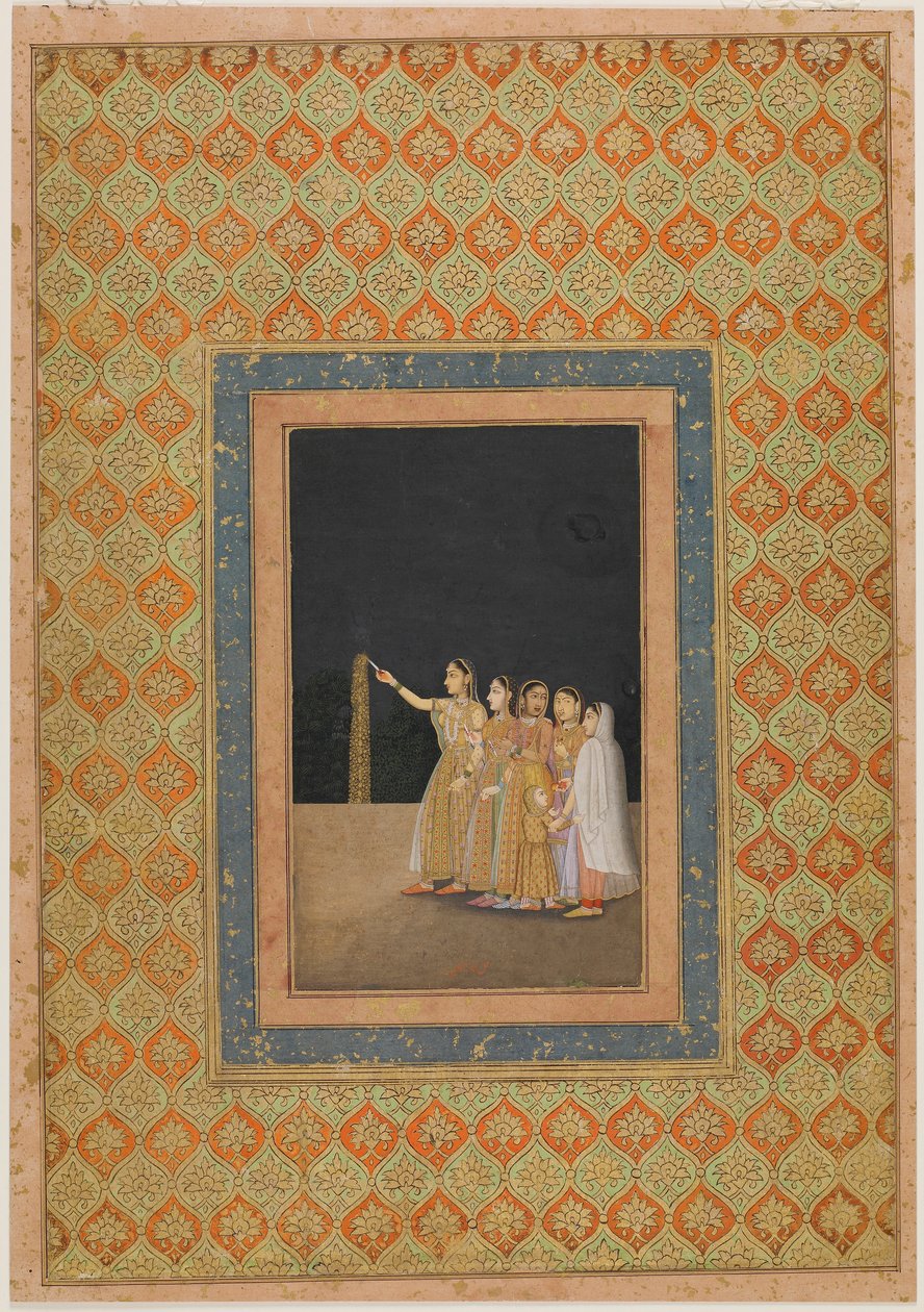 Hofdamen mit Feuerwerkskörpern von Muhammad Afzal